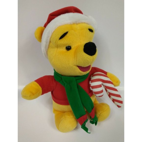 Disney Winnie the Pooh Plush Christmas Candy Cane Bear 10" Soft Toy 1998 Mattel - Picture 5 of 9